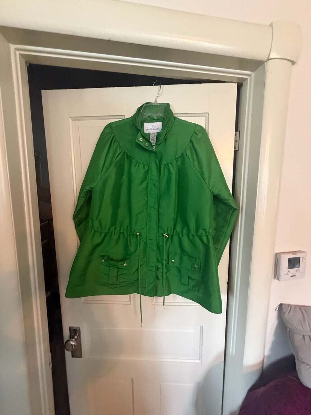 Jaclyn Smith Women's Bright Green Lightweight Anorak Utility Jacket